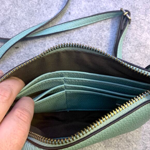 Joy Susan Vegan Leather Wristlet Crossbody in Light Blue, Removable Strap - Picture 5 of 11